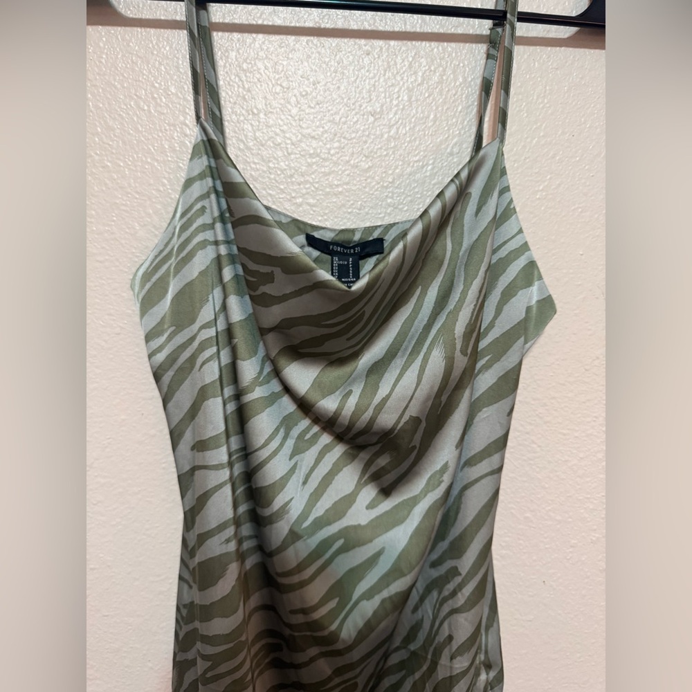 Forever 21 Green Asymmetrical Camisole Top